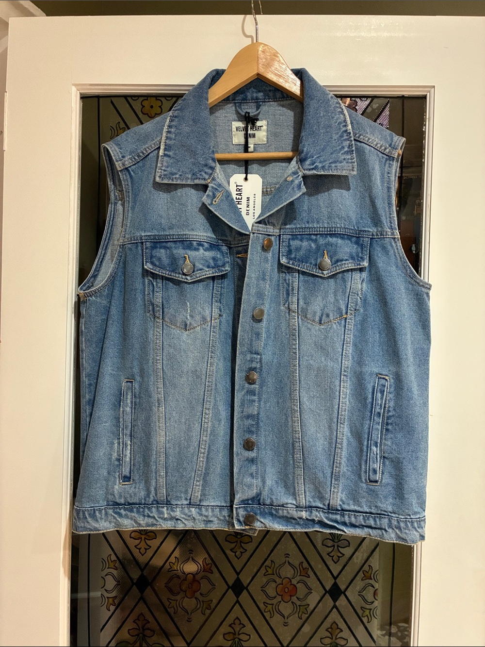Velvet Heart Light Blue Denim Sleeveless Jacket